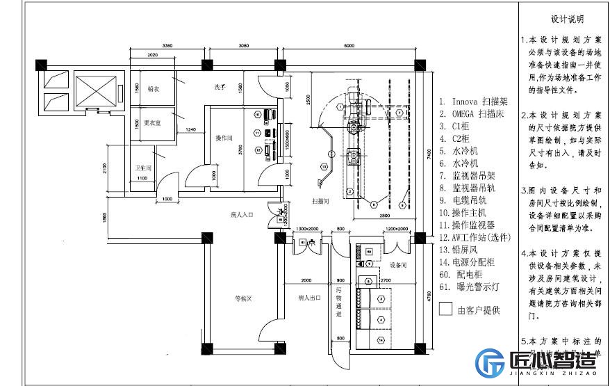 介入手术室的平面图